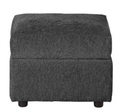 HOME - Tessa - Fabric Footstool - Charcoal